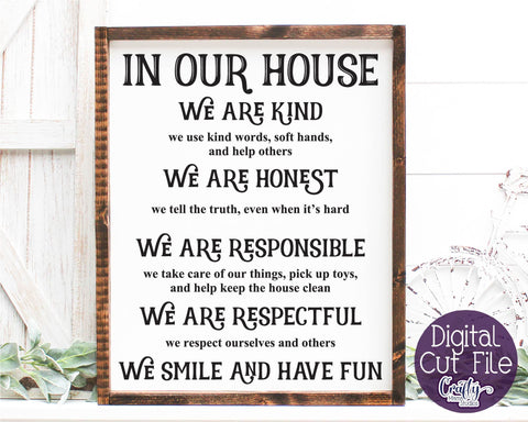 Home Sign Svg, Farmhouse Svg, Family, Family Rules Sign Svg SVG Crafty Mama Studios 