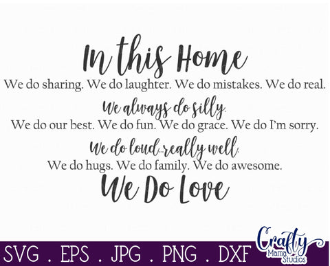 Home Sign Svg, Farmhouse Svg, Family, Family Rules Sign Svg SVG Crafty Mama Studios 