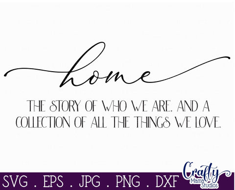 Home Sign Svg, Farmhouse Svg, Home The Story Of Who We Are SVG Crafty Mama Studios 