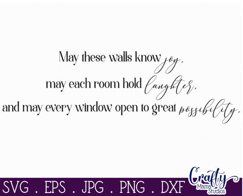 Home Sign Svg, Farmhouse Svg, Irish Blessing, Walls Know Joy SVG Crafty Mama Studios 