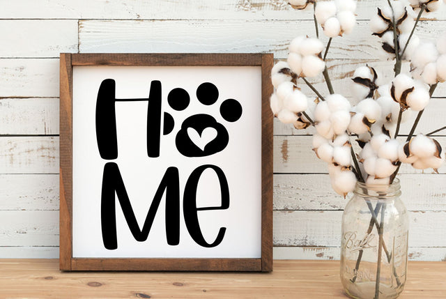 Home Sign With Paw Print | Dog Sign Svg, Png, Dxf SVG RedFoxDesignsUS 