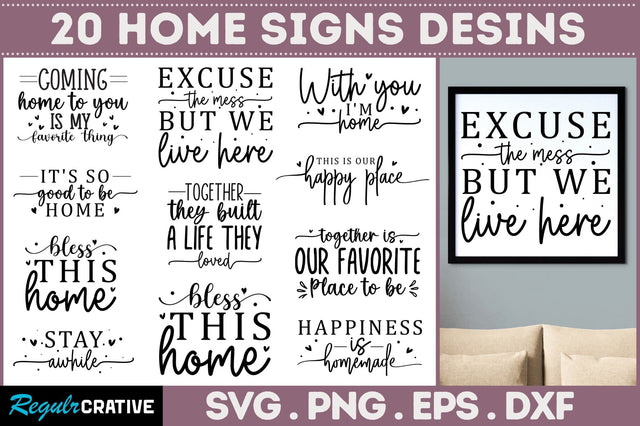 Home Signs SVG Bundle SVG Regulrcrative 