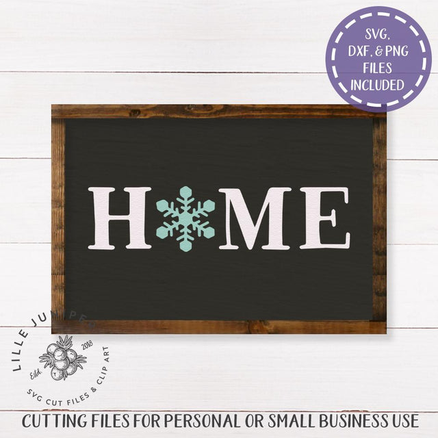 Home Snowflake SVG | Christmas SVG | Rustic Sign Design SVG LilleJuniper 