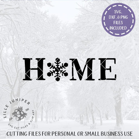 Home Snowflake SVG | Christmas SVG | Rustic Sign Design SVG LilleJuniper 