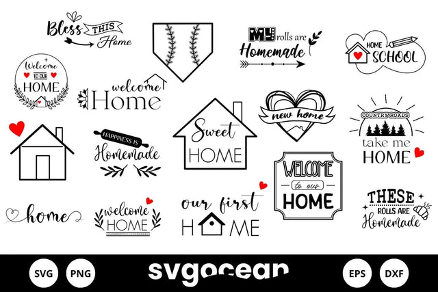 Home SVG Bundle | Clipart | Silhouette | Cut Files SVG SvgOcean 
