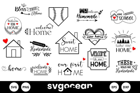 Home SVG Bundle | Clipart | Silhouette | Cut Files SVG SvgOcean 