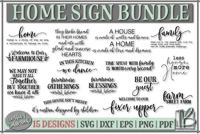 Home SVG Bundle, Home Sign SVG, Family Sign SVG SVG TB Designs 