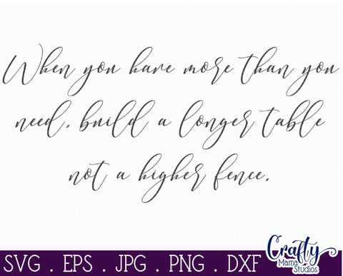 Home Svg, Farmhouse Svg, When You Have More Than You Need SVG Crafty Mama Studios 