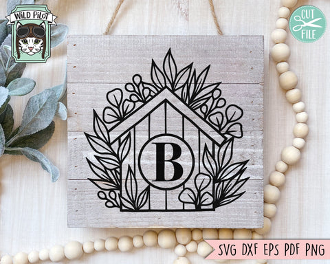 Home SVG file, House Leaves SVG File, House Cut File, Real Estate SVG, New Home SVG, Monogram Frame SVG, Front Door SVG, Birdhouse SVG, Welcome SVG, Heart SVG SVG Wild Pilot 