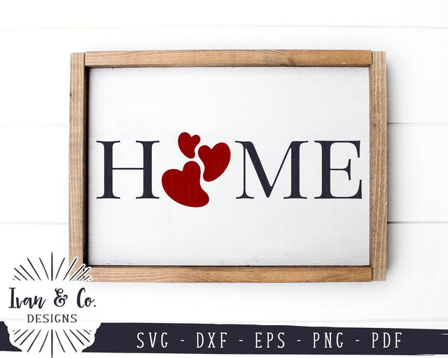Home SVG Files | Home with Heart | Farmhouse Sign | Heart SVG Cutting Files (905546726) SVG Ivan & Co. Designs 