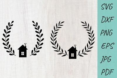 Home SVG, Home monogram, Wreath SVG SVG Irina Ostapenko 