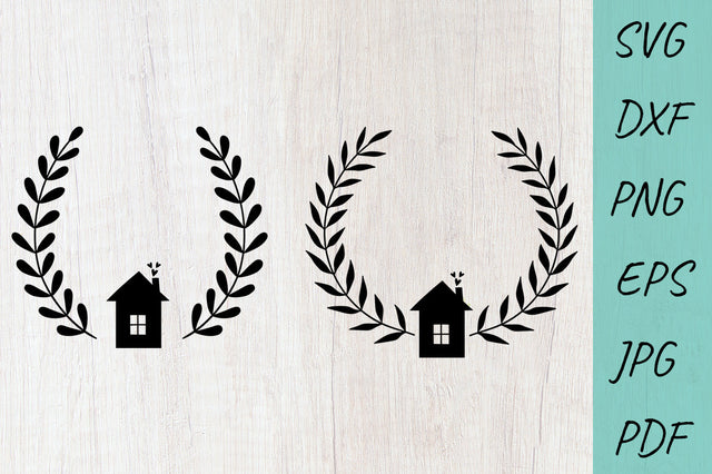 Home SVG, Home monogram, Wreath SVG SVG Irina Ostapenko 