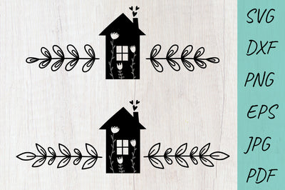 Home SVG, Home monogram wreath, Text divider set SVG Irina Ostapenko 