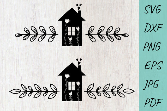 Home SVG, Home monogram wreath, Text divider set SVG Irina Ostapenko 