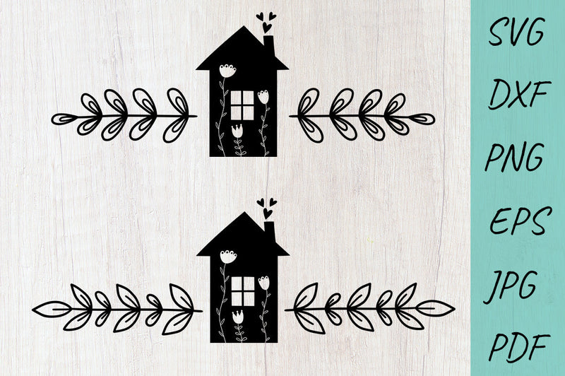 Home SVG, Home monogram wreath, Text divider set SVG Irina Ostapenko 