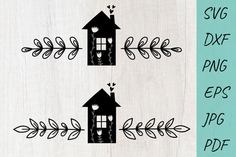 Home SVG, Home monogram wreath, Text divider set SVG Irina Ostapenko 