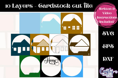 Home Svg Shadow Box, 3D Housewarming Gift Svg Shadow Box SVG Crafty Mama Studios 