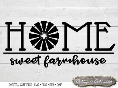 Home Sweet Farmhouse SVG Burlap and Barnwood 