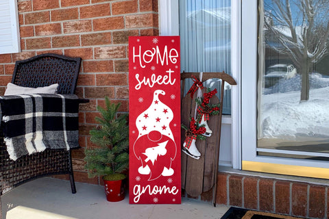 Home Sweet Gnome - Christmas Porch Sign SVG SVG CraftLabSVG 