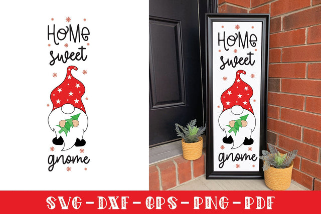 Home Sweet Gnome - Christmas Porch Sign SVG SVG CraftLabSVG 