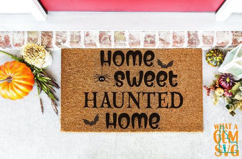 Home Sweet Haunted Home Door Hanger SVG | Halloween SVG | Halloween Welcome Door Hanger svg | Home Sweet Home Halloween Welcome sign svg SVG What A Gem SVG 