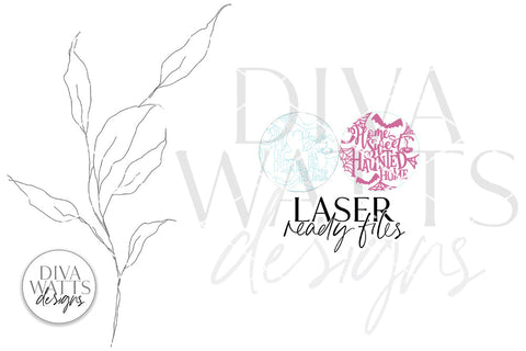 Home Sweet Haunted Home Glowforge SVG | Halloween Round Sign Design SVG Diva Watts Designs 