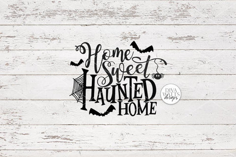 Home Sweet Haunted Home SVG | Halloween Round Sign Design SVG Diva Watts Designs 