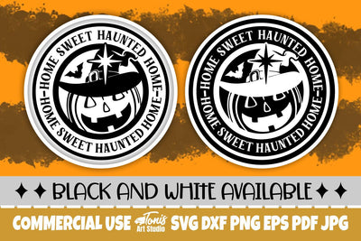 Home Sweet Haunted Home SVG, Halloween Round Sign SVG TonisArtStudio 