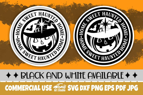 Home Sweet Haunted Home SVG, Halloween Round Sign SVG TonisArtStudio 