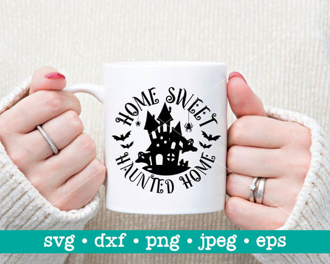 Home sweet haunted home svg, Halloween sign svg, Halloween door decor svg, Haunted house svg, Happy halloween svg, Haunted house svg SVG MAKStudion 