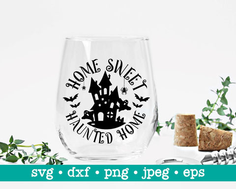 Home sweet haunted home svg, Halloween sign svg, Halloween door decor svg, Haunted house svg, Happy halloween svg, Haunted house svg SVG MAKStudion 
