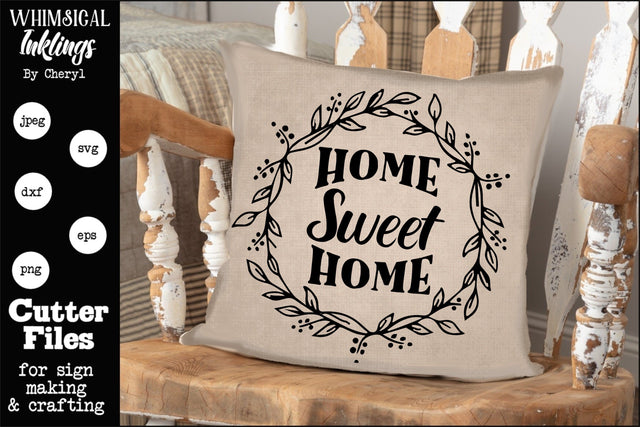 Home Sweet Home Circle SVG SVG Whimsical Inklings 