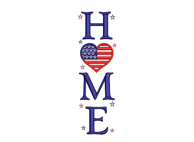 Home Sweet Home Embroidery Design, 4th July Embroidery File, Patriotic Independence Day Embroidery Design, 4 sizes, Instant Download Embroidery/Applique DESIGNS Nino Nadaraia 