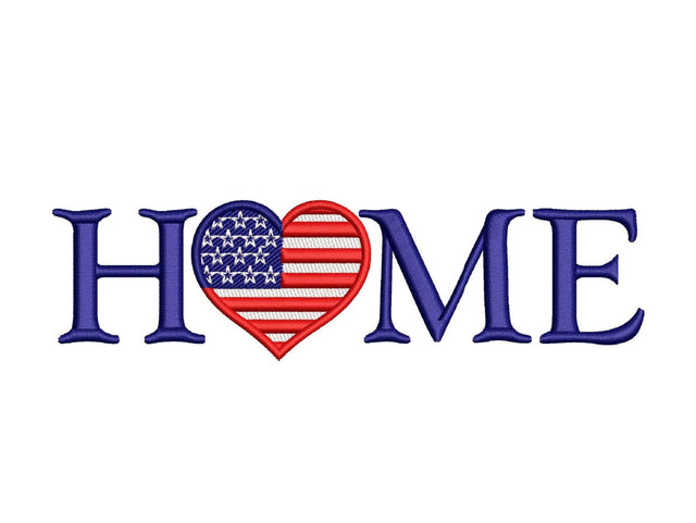 Home Sweet Home Embroidery Design, 4th July Embroidery File, Patriotic Independence Day Embroidery Design, 4 sizes, Instant Download Embroidery/Applique DESIGNS Nino Nadaraia 