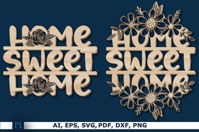 Home Sweet Home Laser Cut SVG SVG MD JOYNAL ABDIN 