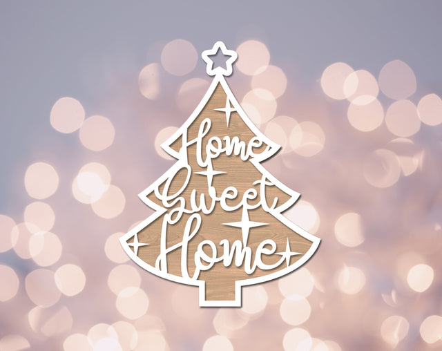 Home Sweet Home Ornament Laser SVG Cut File SVG HappyDesignStudio 
