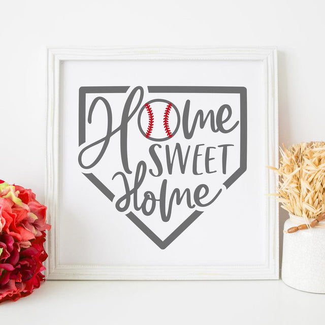 Home Sweet Home Plate Baseball SVG Chameleon Cuttables 