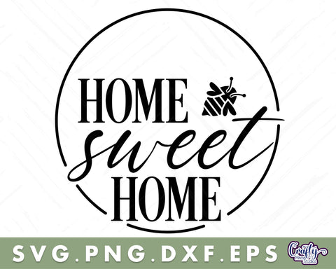 Home Sweet Home | Round Home Svg | Home Door Sign SVG Crafty Mama Studios 