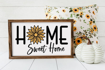 Home Sweet Home | Sunflower Farmhouse Sign SVG SVG Shine Green Art 