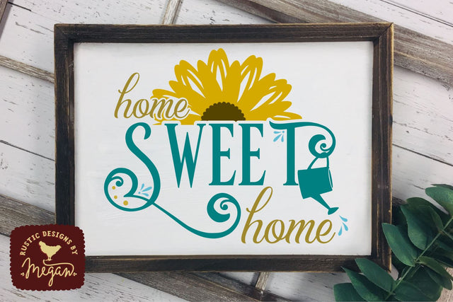 Home Sweet Home Sunflower SVG DXF SVG Tinker & Teal 