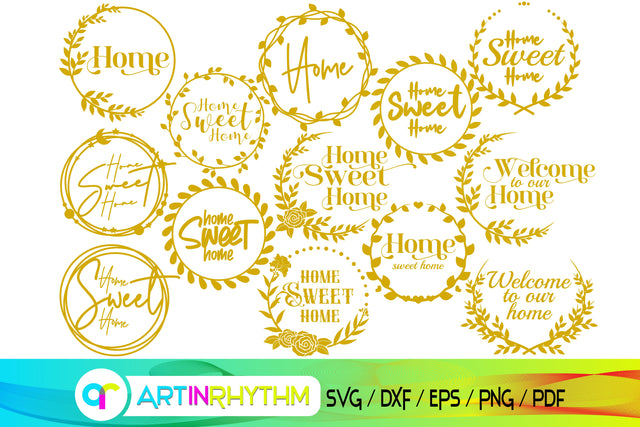 home sweet home svg bundle, door svg SVG Artinrhythm shop 