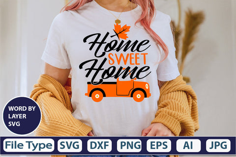 Home Sweet Home SVG Cut File SVGs,quotes-and-sayings,food-drink mini-bundles,print-cut,on-sale Clipart Clip Art Sublimation or Vinyl Shirt Design SVG DesignPlante 503 