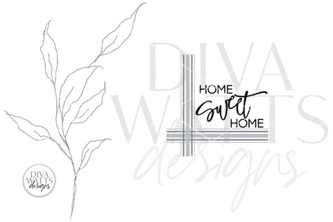 Home Sweet Home SVG | Farmhouse Plaid Design SVG Diva Watts Designs 