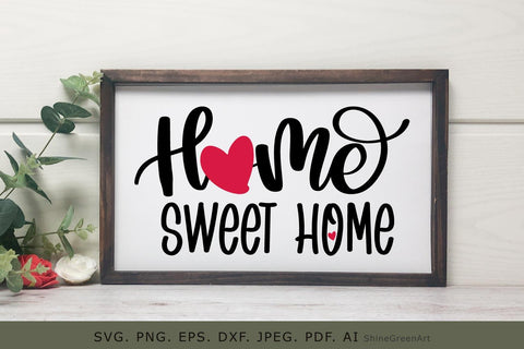 Home Sweet Home SVG | Farmhouse Sign, Doormat, Round Design SVG Shine Green Art 