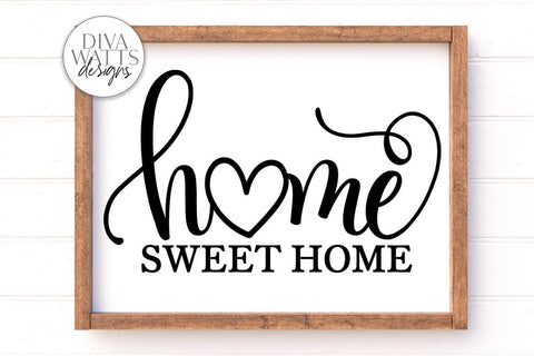 Home Sweet Home SVG | Farmhouse Sign | DXF and More $4.00 SVG Diva Watts Designs 