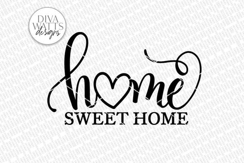 Home Sweet Home SVG | Farmhouse Sign | DXF and More $4.00 SVG Diva Watts Designs 
