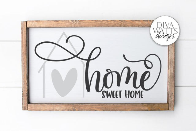 Home Sweet Home SVG | Farmhouse Sign | DXF and More SVG Diva Watts Designs 