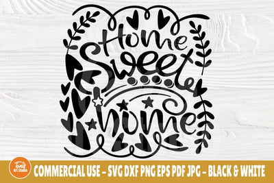 Home Sweet Home SVG, Farmhouse Sign Svg, Png, Dxf, Eps, Svg Cut File, Home Decor Svg, Cricut Svg, Silhouette Svg, Home Quote Svg SVG TonisArtStudio 