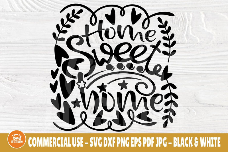 Home Sweet Home SVG, Farmhouse Sign Svg, Png, Dxf, Eps, Svg Cut File, Home Decor Svg, Cricut Svg, Silhouette Svg, Home Quote Svg SVG TonisArtStudio 