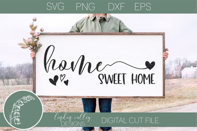 Home Sweet Home Svg-Farmhouse Svg-Family Wood Sign Svg SVG Linden Valley Designs 